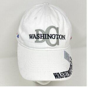 Washington DC White Embroidered Adjustable Hat